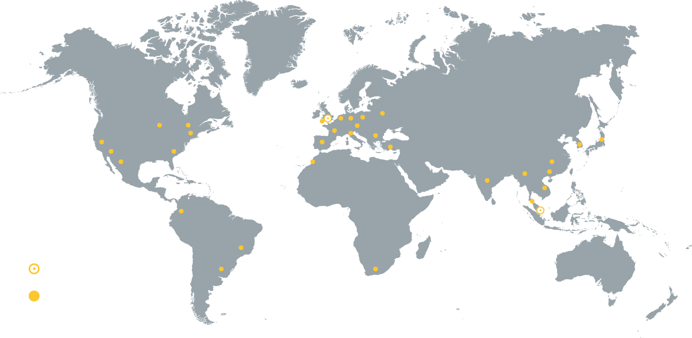 Contact Third Dimension World map of distributor locations